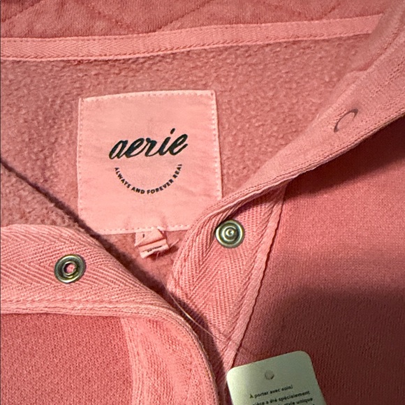 Aerie Coral Button-Up Fleece - Picture 2 of 2